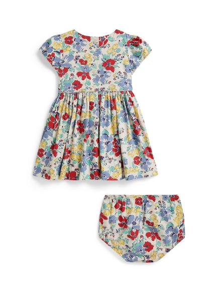 Ralph Lauren Baby Fit and Flare Floral Dress, Blue/Multi - view 2, Blue Multi