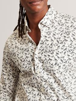 Ted Baker Bothwik Cotton Shirt, Ecru - view 2, Ecru