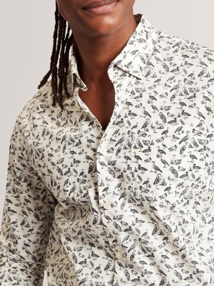 Ted Baker Bothwik Cotton Shirt, Ecru - view 2, Ecru