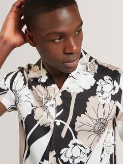Ted Baker Thorgan Lyocell Regular Fit Floral Shirt, Stone - view 2, Stone