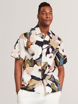 Ted Baker Langdon Short Sleeve Abstract Floral Print Shirt, Multi, Multi