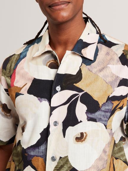 Ted Baker Langdon Short Sleeve Abstract Floral Print Shirt, Multi - view 2, Multi
