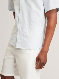 Ted Baker Josefh Floral Embroidered Short Sleeve Shirt, Blue - view 2, Blue