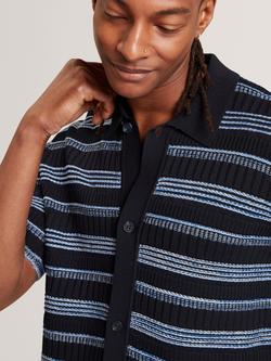 Ted Baker Florem Regular Short Sleeve Stripe Polo Shirt, Navy - view 2, Navy