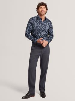 Ted Baker Ignatz Straight Leg Linen Blend Chinos, Navy, Navy