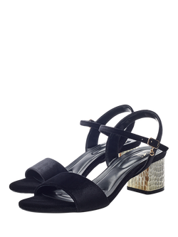 Moda in Pelle Nareena Velvet Block Heel Sandals, Black - view 2, Black