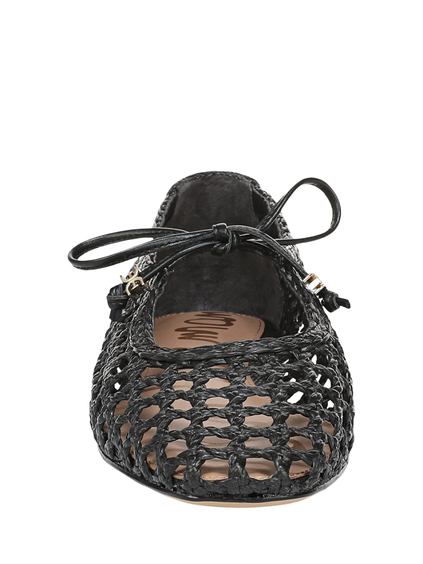 Product image 3 of 6, which shows Sam Edelman Marcie Woven Ballerina Pumps, Black, 3