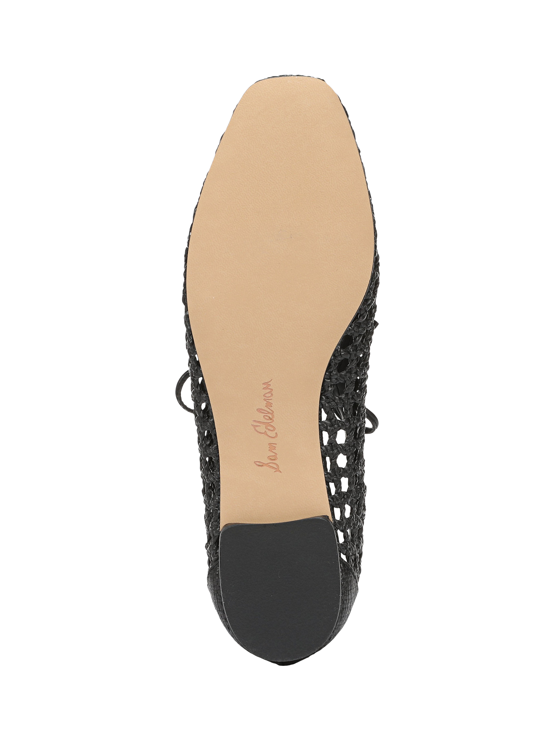 Product image 6 of 6, which shows Sam Edelman Marcie Woven Ballerina Pumps, Black, 3