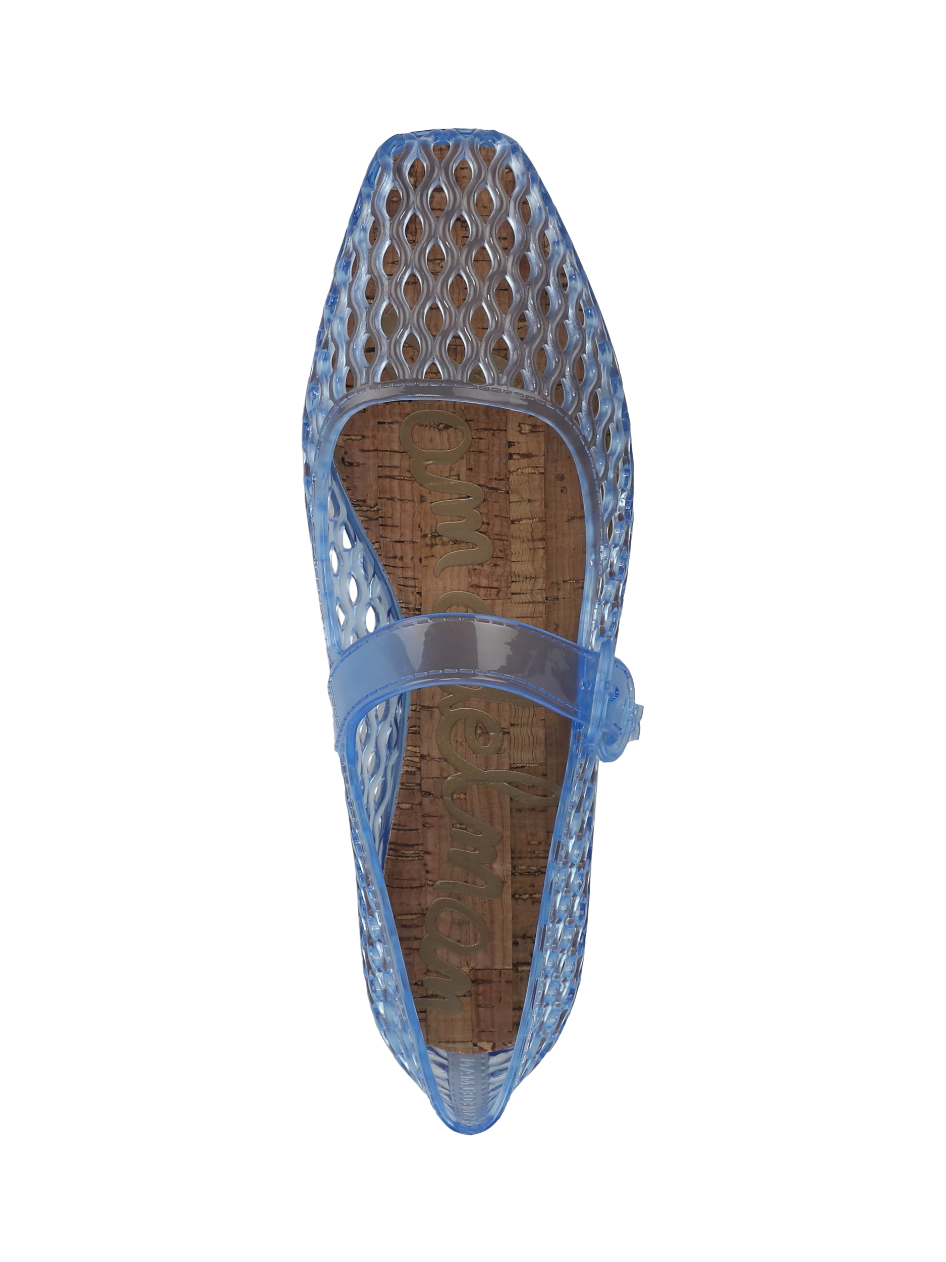 Product image 5 of 6, which shows Sam Edelman Michaela Jelly Mary Jane Ballerina Pumps, Soft Blue, 3.5