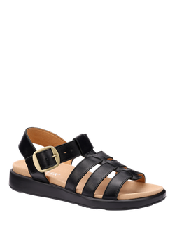 Hotter Alanya Gladiator Leather Sandals, Black - view 2, Black