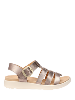 Hotter Alanya Leather Gladiator Sandals, Rose Gold, Rose Gold