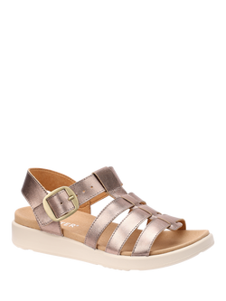 Hotter Alanya Leather Gladiator Sandals, Rose Gold - view 2, Rose Gold