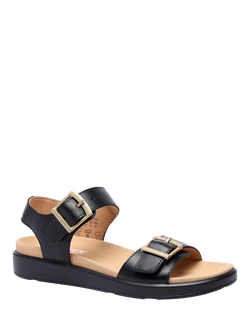 Hotter Corfu Leather Sandals - view 2, Black