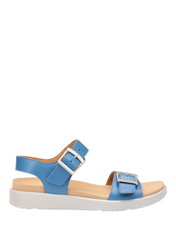 Hotter Corfu Leather Sandals, Cornflower Blue