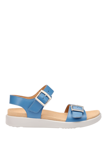 Hotter Corfu Leather Sandals, Cornflower Blue