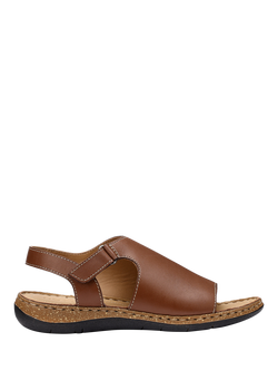 Hotter Mena Wide Fit Leather Cork Effect Mule Sandals, Rich Tan