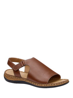 Hotter Mena Wide Fit Leather Cork Effect Mule Sandals - view 2, Rich Tan