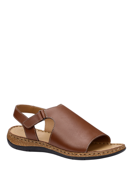 Hotter Mena Leather Cork Effect Mule Sandals, Rich Tan - view 2, Rich Tan