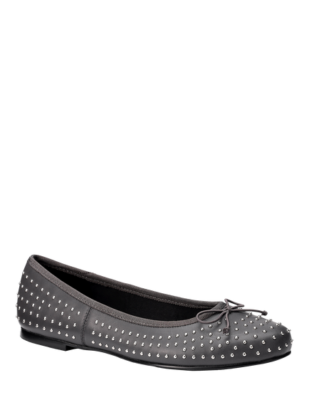 Hotter Wide Fit Ebba Embellished Ballerina Pumps, Dark Grey - view 2, Dark Grey