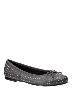 Hotter Ebba Embellished Ballerina Pumps - view 2, Dark Grey