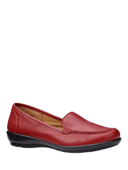 Hotter Wide Fit Jazz Leather Moccasins, Salsa - view 2, Salsa