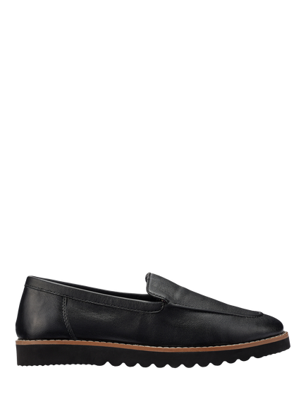 Hotter Wide Fit Juniper Slip On Leather Loafers, Black, Black