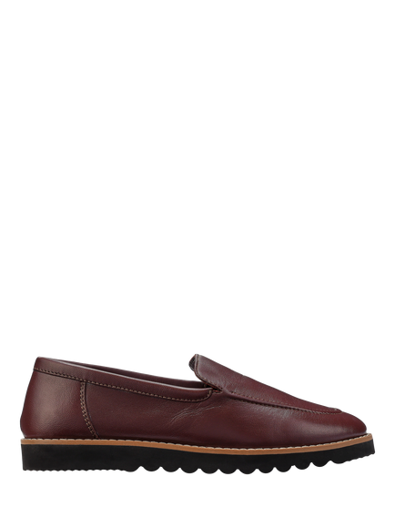 Hotter Juniper Slip On Leather Loafers, Maroon