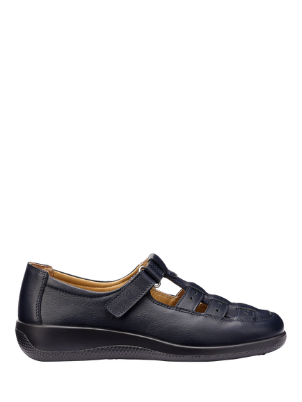 Hotter Teagan Leather Fisherman Style Shoes, Navy