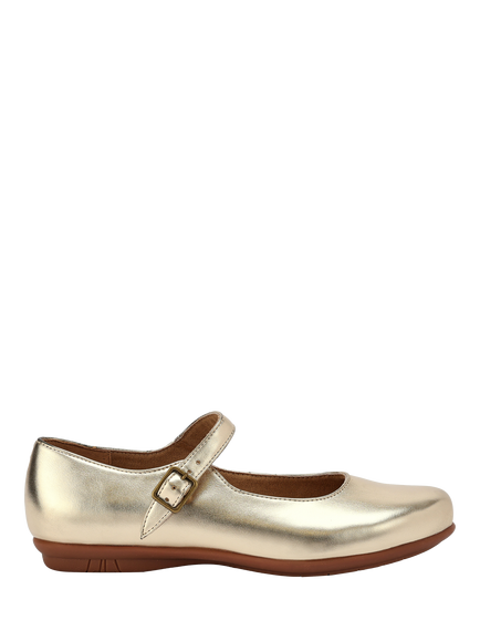 Hotter Violet Buckle Strap Mary Janes, Gold, Gold