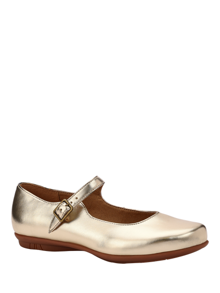 Hotter Violet Buckle Strap Mary Janes, Gold - view 2, Gold