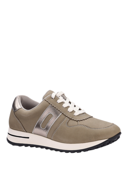 Hotter Revival Nubuck Trainers - view 2, Flint Grey