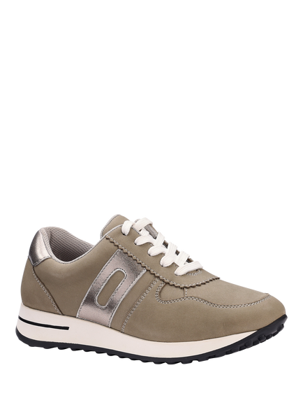 Hotter Revival Nubuck Trainers - view 2, Flint Grey