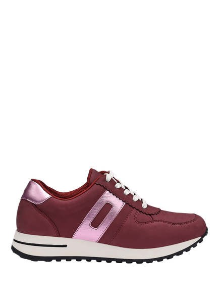 Hotter Revival Nubuck Trainers, Maroon