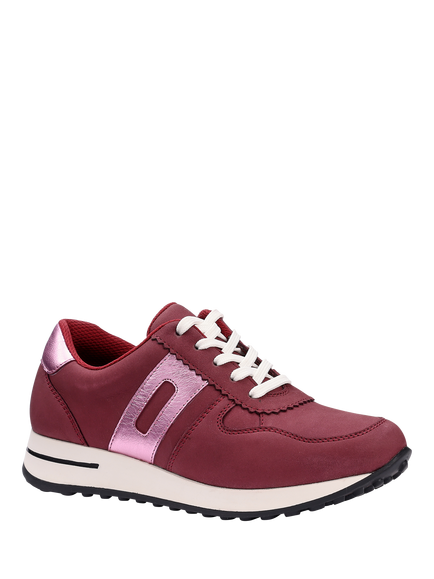 Hotter Revival Nubuck Trainers - view 2, Maroon