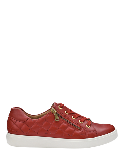 Hotter Wonder Quilted Leather Metallic Eyelet Shoes, Salsa