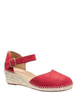 Hotter Pacific II Suede Wedge Heel Espadrilles - view 2, Salsa