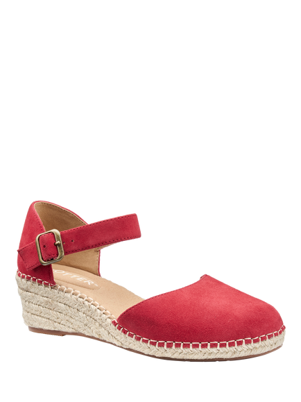 Hotter Pacific II Suede Wedge Heel Espadrilles - view 2, Salsa