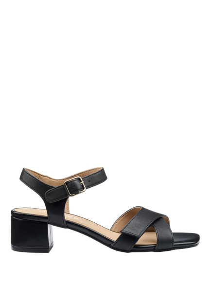 Hotter Riviera Suede Block Heel Ankle Strap Sandals, Black, Black