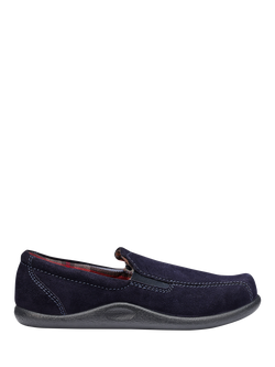 Hotter Relax Suede Slippers, Navy, Navy