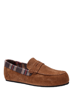 Hotter Solace Suede Loafer Slippers - view 2, Rich Tan