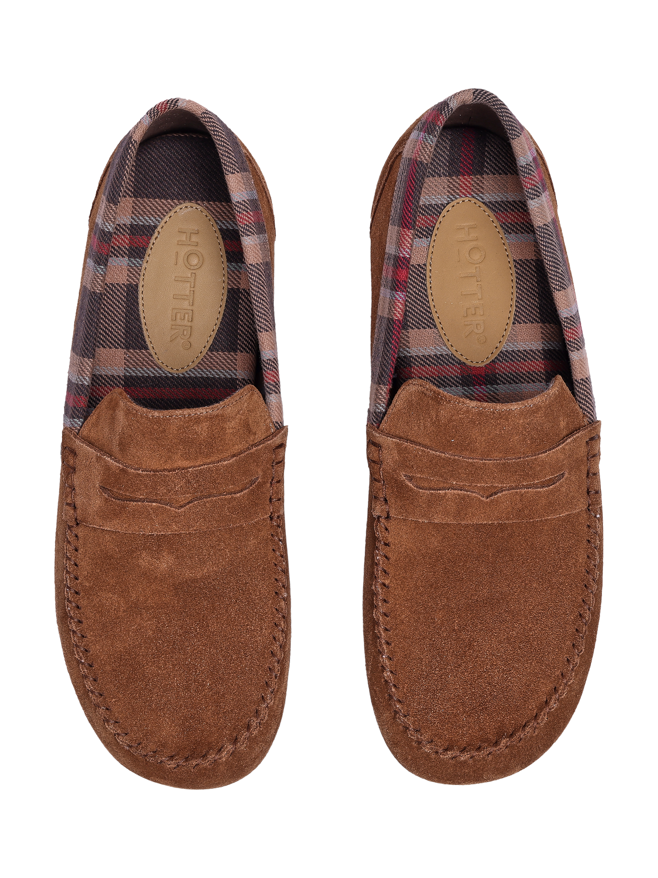 Product image 3 of 5, which shows Hotter Solace Suede Loafer Slippers, Rich Tan, 6