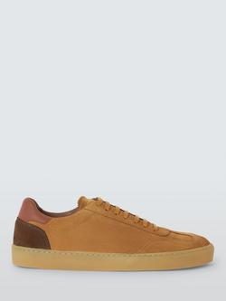 John Lewis Evermore Suede Lace Up Cup Sole Trainers, Camel, Camel