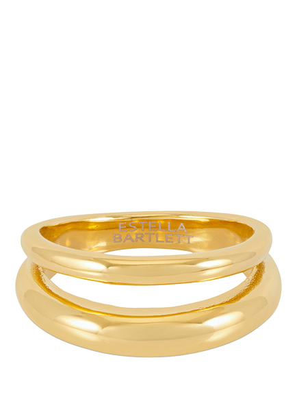 Estella Bartlett Waterproof Double Band Ring, Gold, Gold