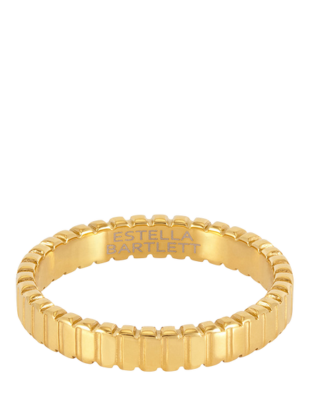 Estella Bartlett Ridged Stacking Ring, Gold, Gold