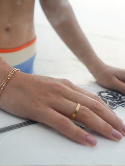 Estella Bartlett Ridged Stacking Ring, Gold - view 2, Gold