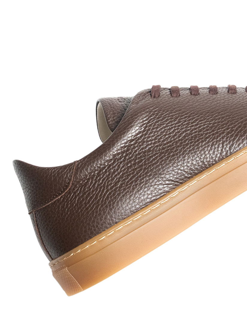 GORAL Mellor II Leather Lace Up Trainers, Chocolate
