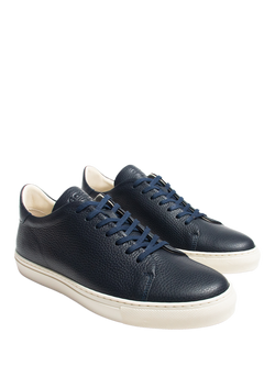 GORAL Mellor II Leather Lace Up Trainers, Navy - view 2, Navy