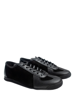 GORAL Roma Suede Leather Lace Up Trainers, Black - view 2, Black