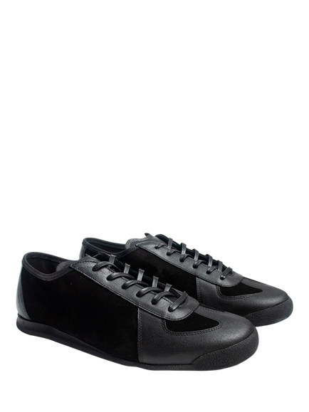 GORAL Roma Suede Leather Lace Up Trainers, Black - view 2, Black