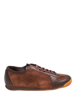 GORAL Roma Suede Leather Lace Up Trainers, Brown, Brown
